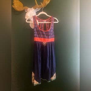 Ecote, Urban Outfitters, blue and orange dress, S